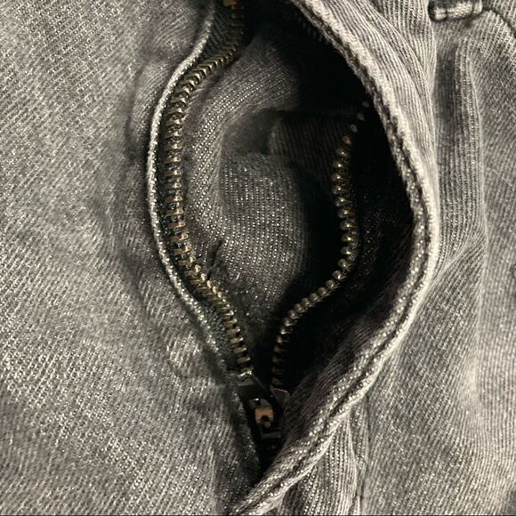 MOMOKROM, Dolls Kill, distressed shorts, gray-black,raw edge, UK 8,US Size 4 - Picture 7 of 13